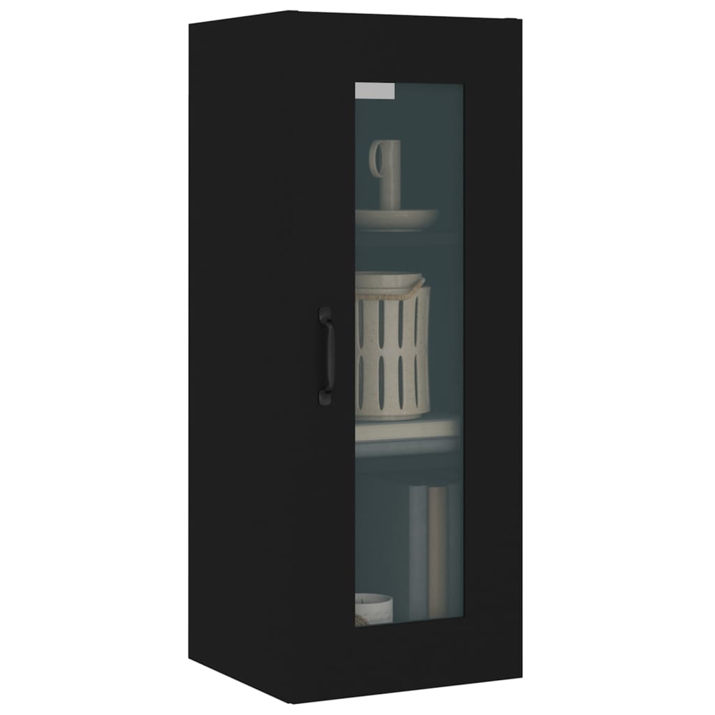 Armario De Pared Madera De Ingeniería Negro 34,5x34x90 Cm / Vetonek_4