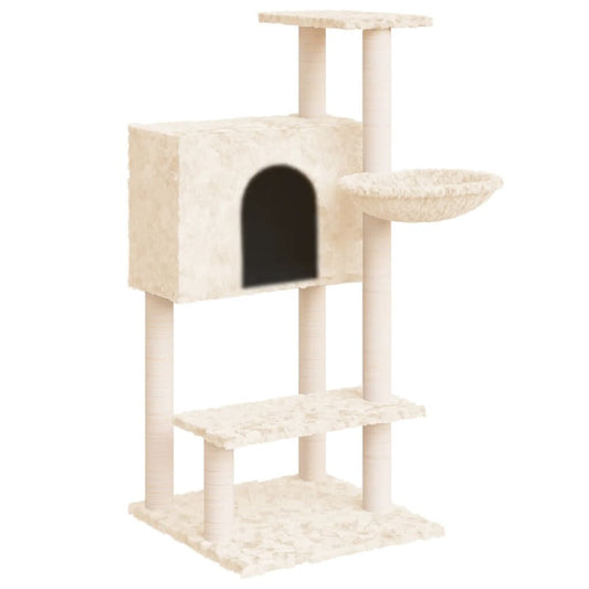 Vidaxl Rascador Para Gatos Con Postes De Sisal Crema 108,5 Cm_0