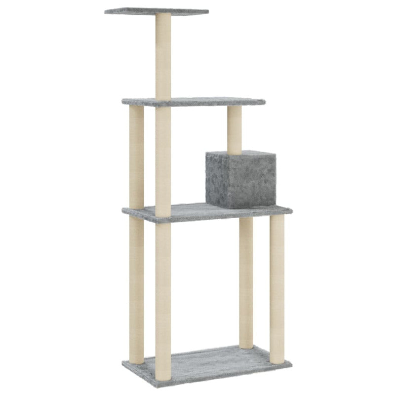 Vidaxl Rascador Para Gatos Con Postes De Sisal Gris Claro 147 Cm_5