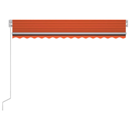 Toldo Manual Retráctil Con Led Naranja Y Marrón 300x250 Cm_2