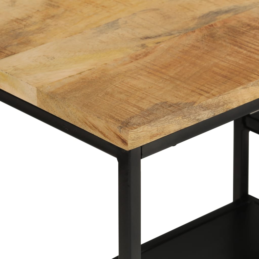 Mesa Consola Madera Maciza Mango Rugosa Y Hierro 110x30x75 Cm_2