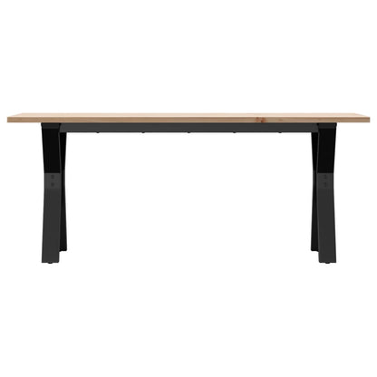 Mesa De Centro Marco Y Madera Maciza Pino Y Acero 110x40x45 Cm_2