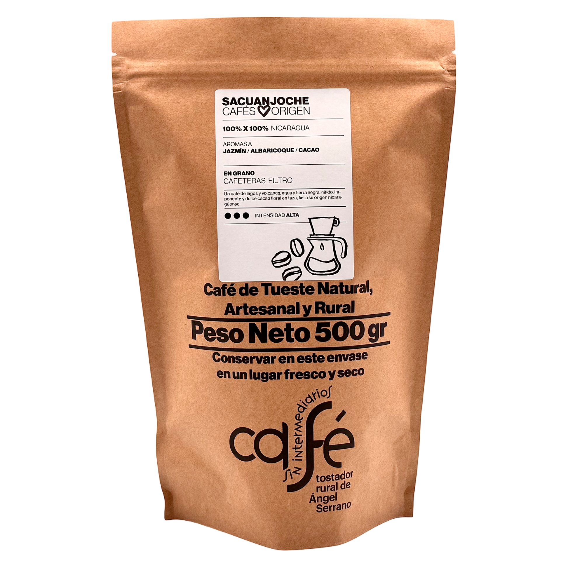 Cafe Sin Intermediarios Café Nicaragua Sacuanjoche En Grano Para Filtro 500 G_0