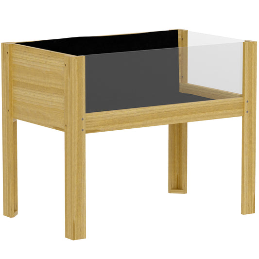 Outsunny Huerto Urbano De Madera Con Paneles Acrílicos 75x46x60,5 Cm Natural_0