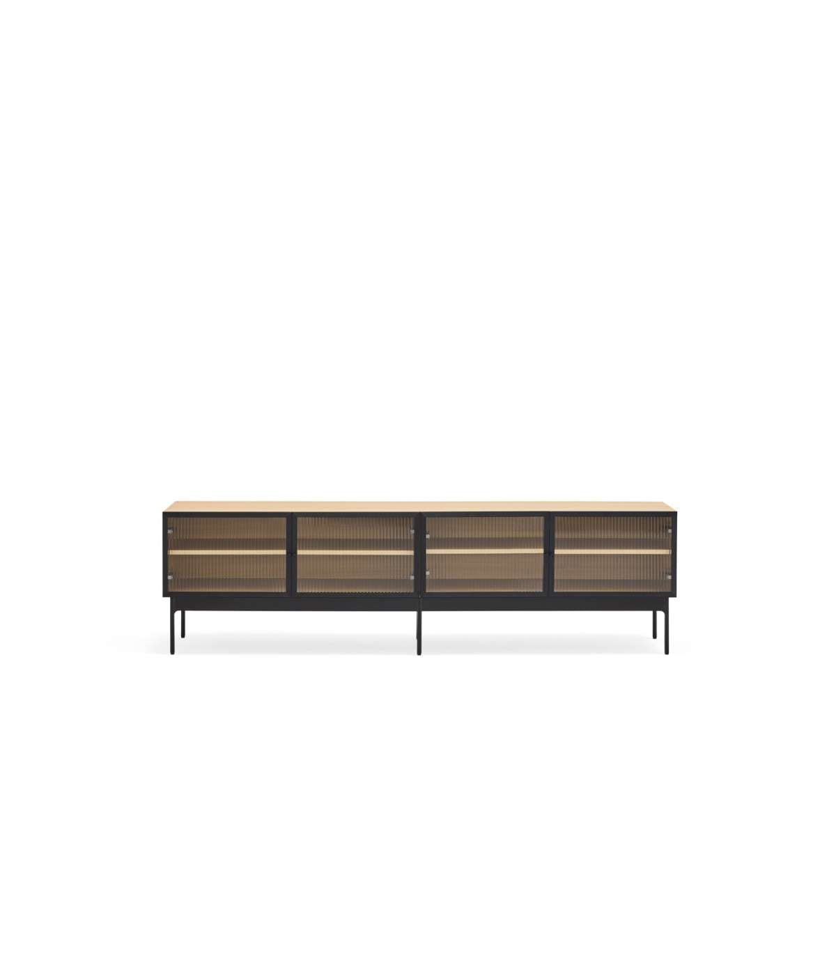 Mueble Para Televisión Modelo Blur 4 Puertas Acabado Roble, 40cm(ancho) 50cm(alto) 180cm_0