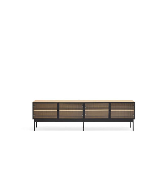 Mueble Para Televisión Modelo Blur 4 Puertas Acabado Roble, 40cm(ancho) 50cm(alto) 180cm_0