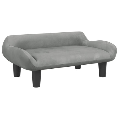 Cama Para Perros De Terciopelo Gris Claro 70x40x24 Cm / Vetonek_2