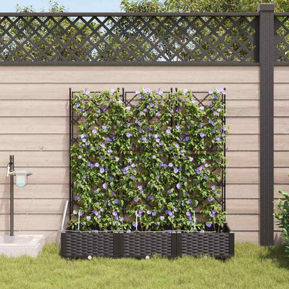 Macetero De Jardín 3 Uds. Negro 120 X 40 X 126 Cm Pp_1