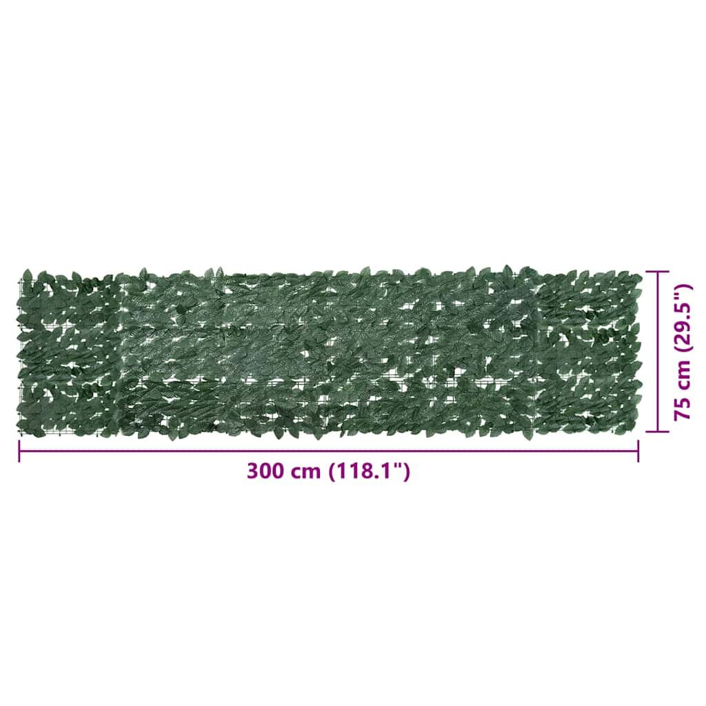 Vidaxl Toldo Para Balcón Con Hojas Verde Oscuro 300x75 Cm_2