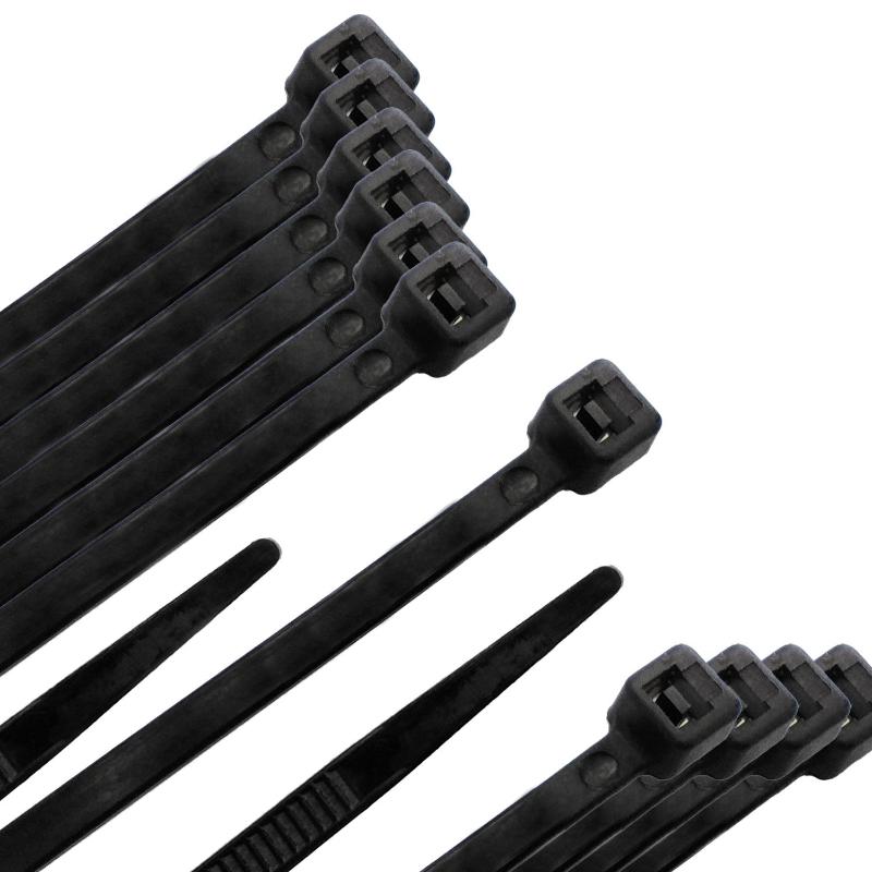 Brida Nylon 100%. Color Negro 3,6 X 370 Mm. Bolsa 100 Unidades. Abrazadera Plastico, Organizador Cables, Alta Resistencia_0