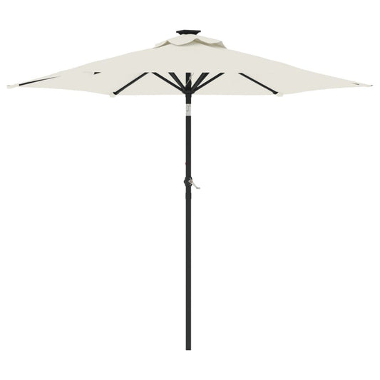Vidaxl Sombrilla De Jardín Con Poste De Acero Blanca 225x225x212 Cm_0