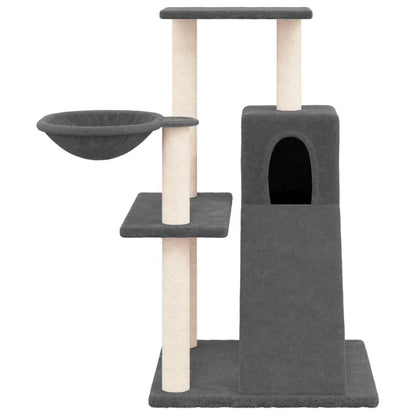 Rascador Para Gatos Con Postes De Sisal Gris Oscuro 82 Cm_2