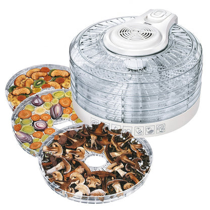 Deshidratador Alimentos, 5 Bandejas, 3 Niveles Temperatura, Seca Frutas, Verduras, Carne, Sin Bpa Mpm Msg-02 Transparente