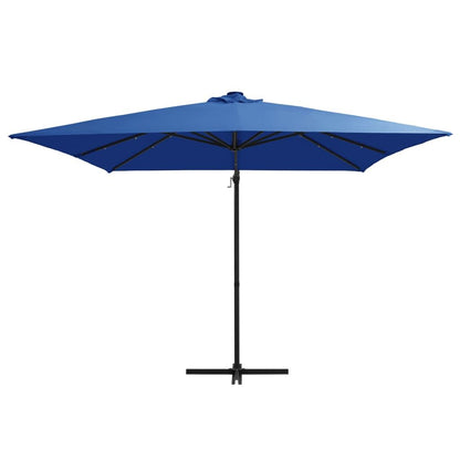 Vidaxl Sombrilla Voladiza Jardín Led Palo Acero Azul Azure 250x250 Cm_1
