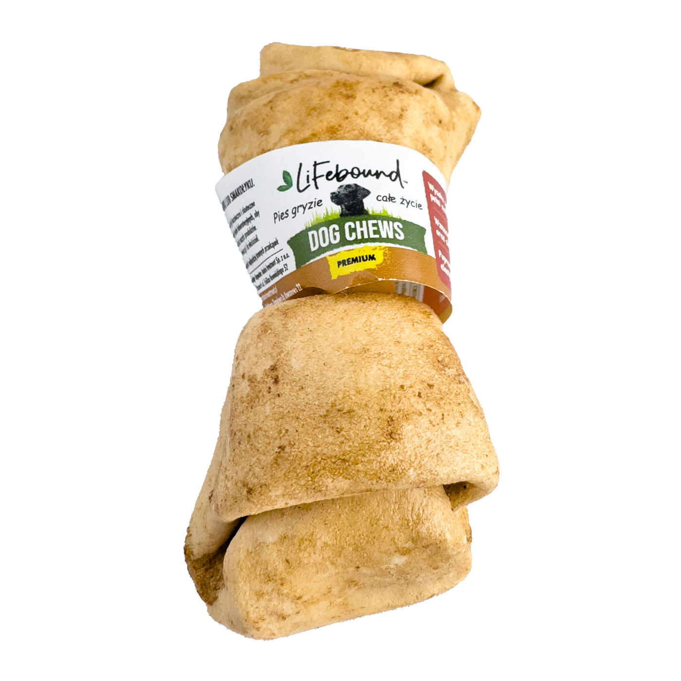 Lifebound - Hueso Masticable Natural para Perros de Piel de Ternera con Sabor a Mantequilla de Maní - 10 Piezas - S_0
