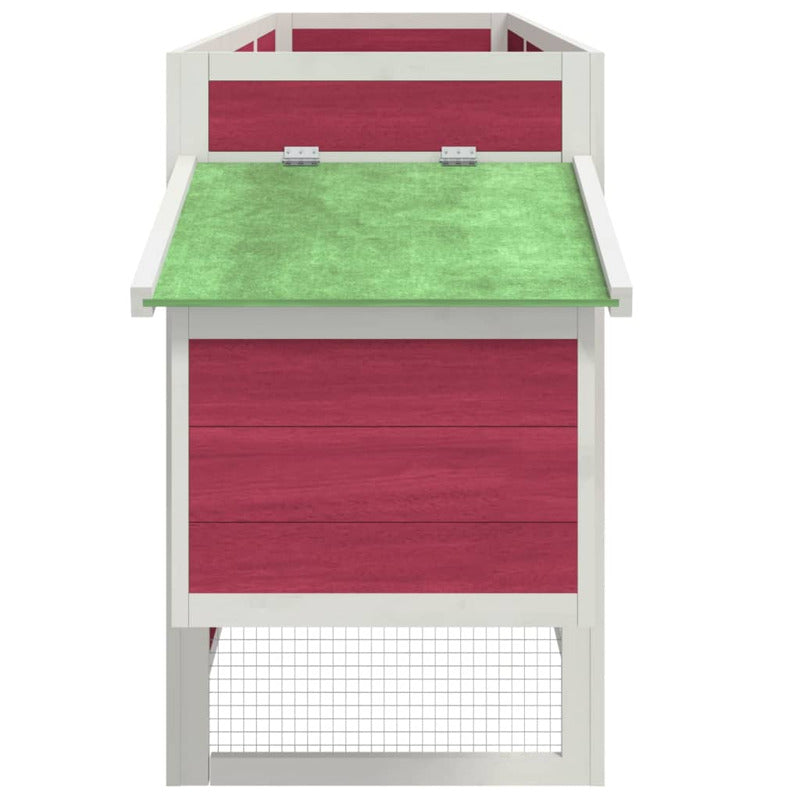 Vidaxl Gallinero Madera Maciza De Pino Rojo 204x50x84 Cm_5