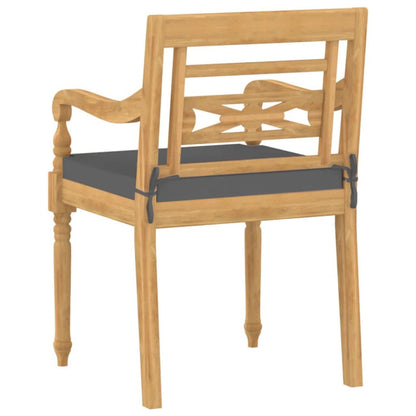 Vidaxl Sillas Batavia Con Cojines 4 Unidades Madera Maciza De Teca_5