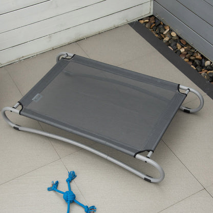 Pawhut Cama Elevada Para Perros Con Tela De Malla Marco Curvo Acero 110x65x20 Cm_4