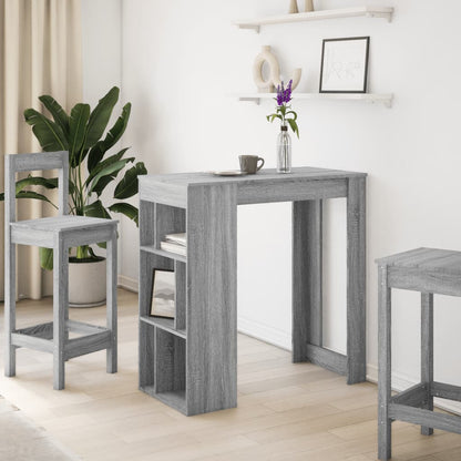 Mesa Alta Bar Con Estantes Gris Sonoma 102x50x103,5 Cm_1