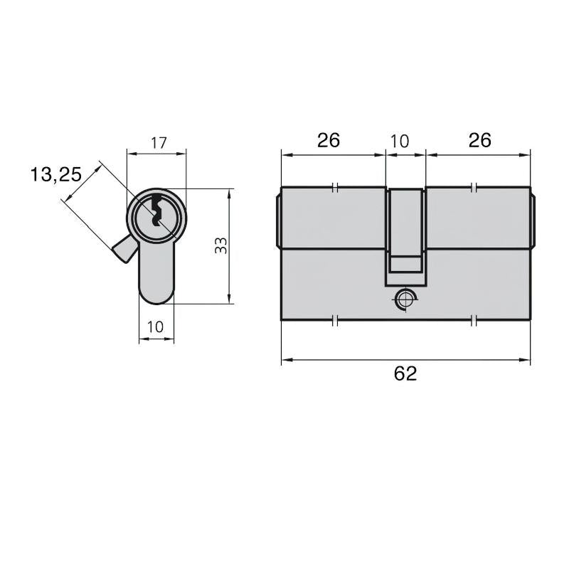 Cilindro Cvl 5990/26x26/ln Leva Corta