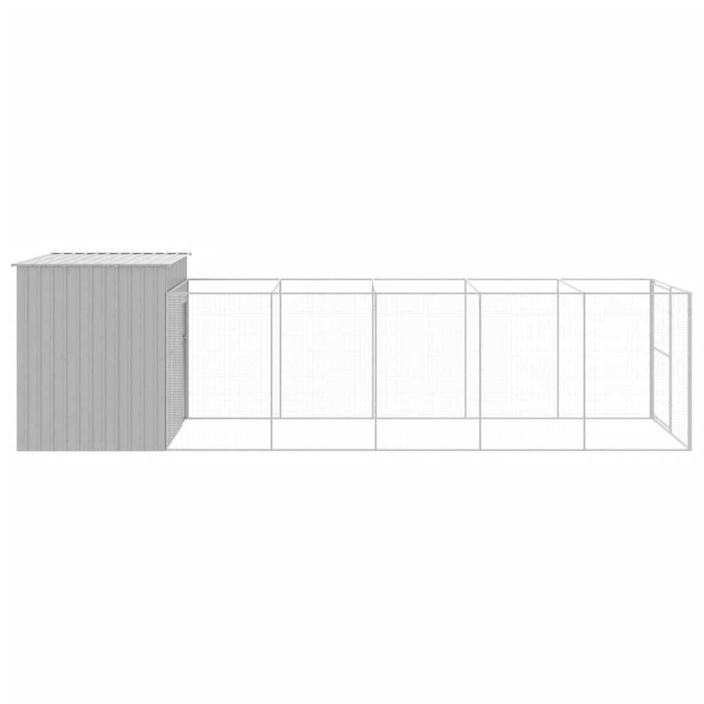 Vidaxl Caseta Perros Corral Acero Galvanizado Gris Claro 214x661x181cm_3