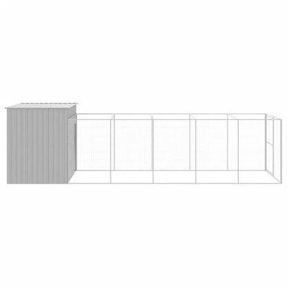 Vidaxl Caseta Perros Corral Acero Galvanizado Gris Claro 214x661x181cm_3