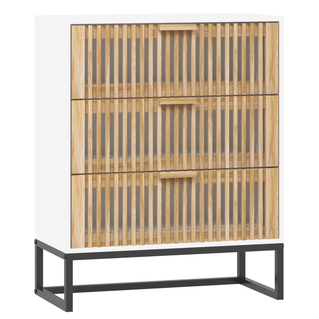 Aparador De Madera Contrachapada Blanco 60x30x75 Cm_1