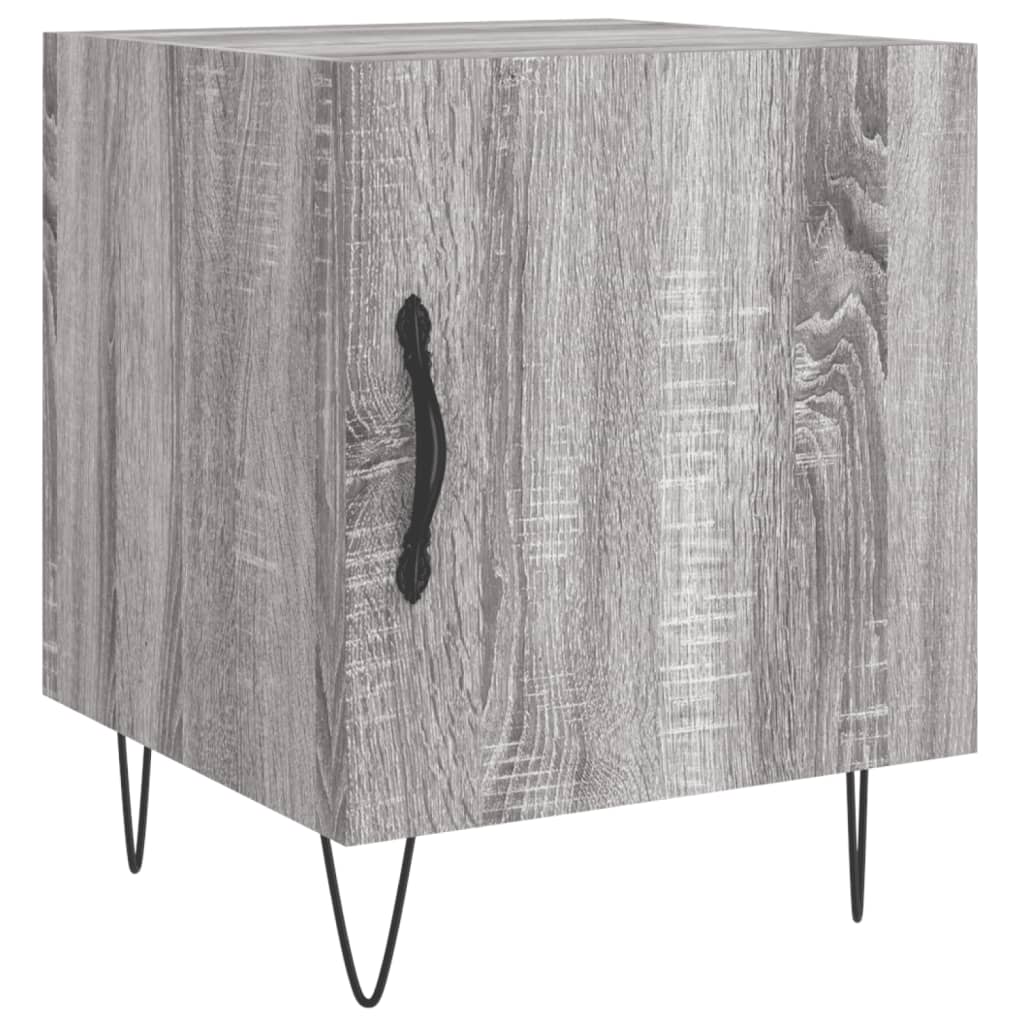 Mesita De Noche Madera De Ingeniería Gris Sonoma 40x40x50 Cm_0