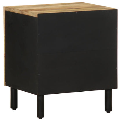 Mesitas De Noche 2 Uds Madera Mango Rugosa Negro 40x33,5x46 Cm_4
