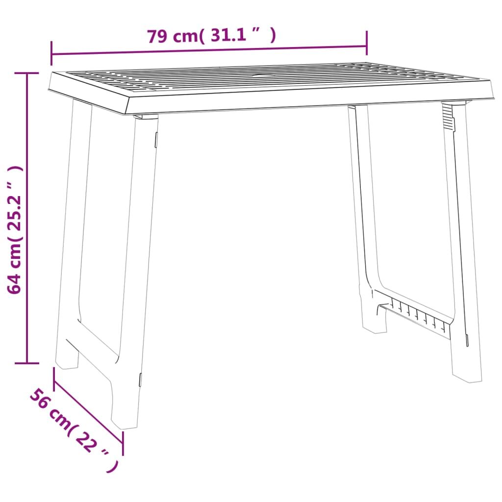 Vidaxl Mesa De Camping Con Aspecto De Madera Pp Blanco 79x56x64 Cm_2
