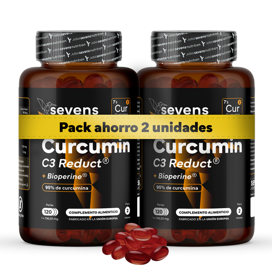 Pack 2x Cúrcuma + Piperina Sevens Nutrition. Antiinflamatorio Y Salud Articular._0
