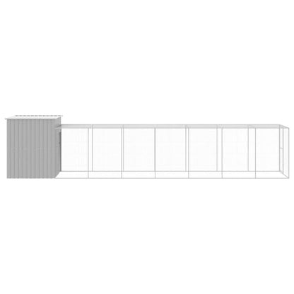 Vidaxl Gallinero Con Corral Acero Galvanizado Gris Claro 165x863x181cm_3