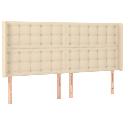 Cama Box Spring Colchón Y Luces Led Tela Crema 200x200 Cm / Vetonek_2