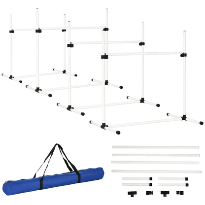 Pawhut Set Entrenamiento Agilidad Perros 4 Vallas De Salto Con Altura Ajustable_0