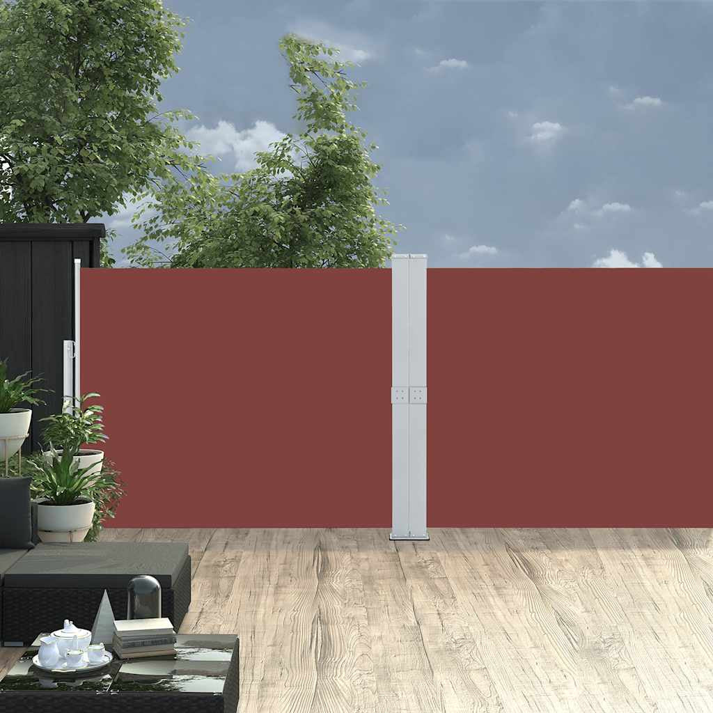 Vidaxl Toldo Lateral Retráctil Para Patio Marrón 140x1200 Cm_1