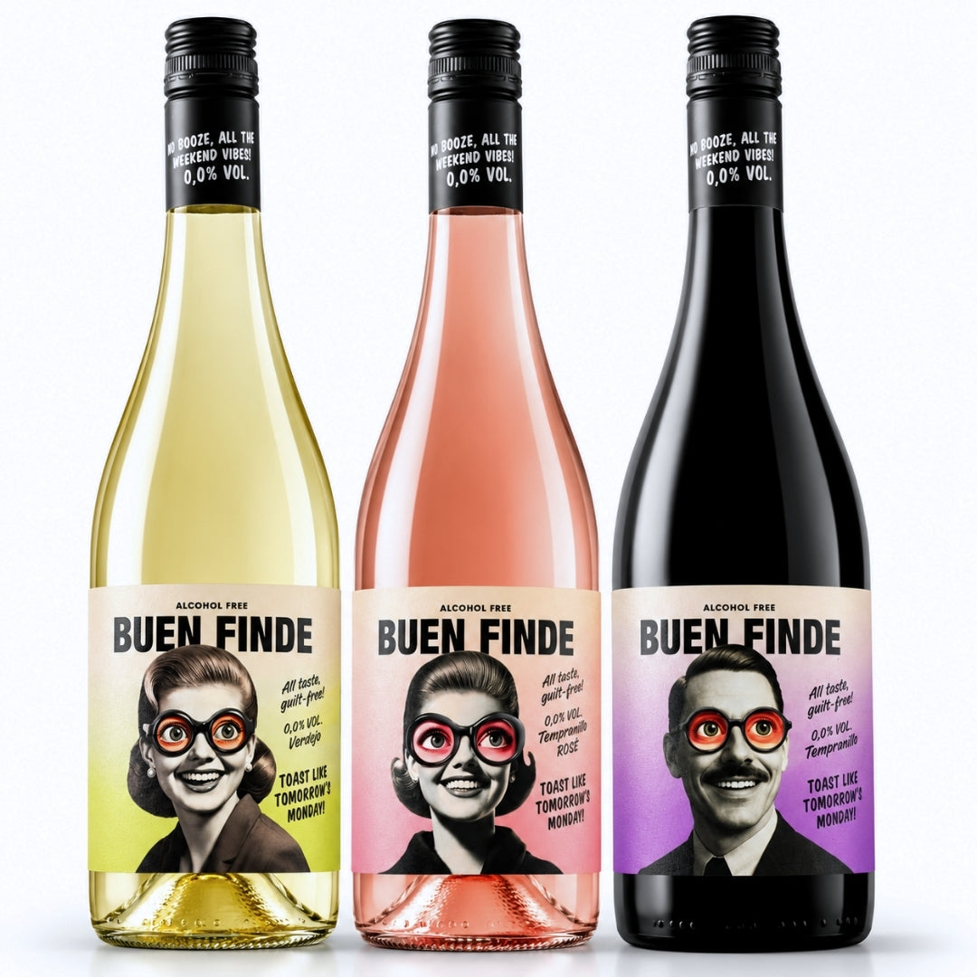 Vino Sin Alcohol 0,0% | Pack 3 Botellas X 750 Ml | Blanco Verdejo + Rosado Tempranillo + Tinto Tempranillo_0