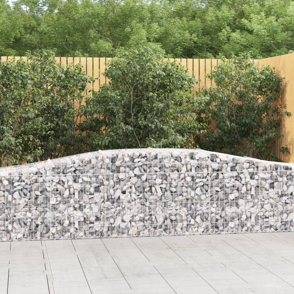 Cestas De Gaviones 9 Uds Forma De Arco Hierro 400x50x60/80 Cm_1