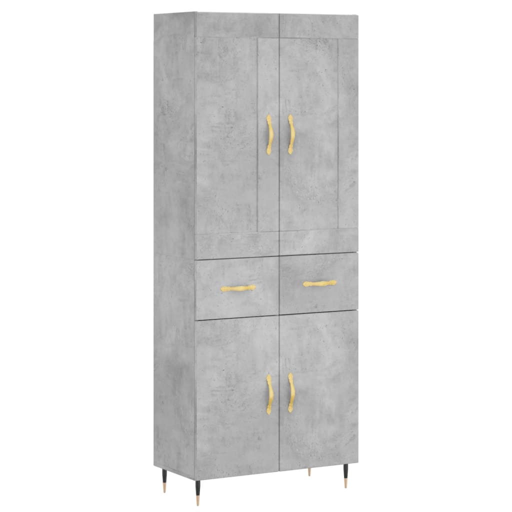 Aparador Alto Madera Contrachapada Gris Hormigón 69,5x34x180 Cm_1