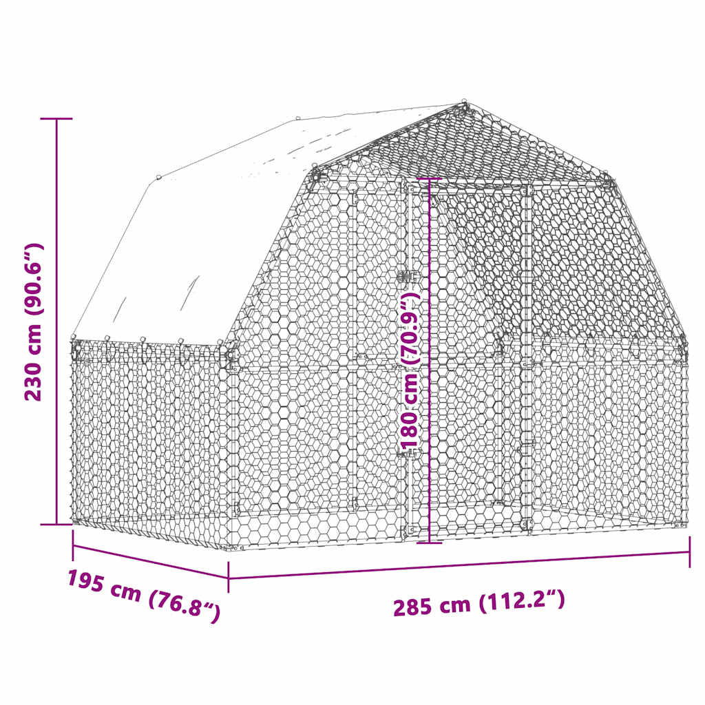 Vidaxl Gallinero Con Techo Y Puerta Acero Galvanizado Plateado_2