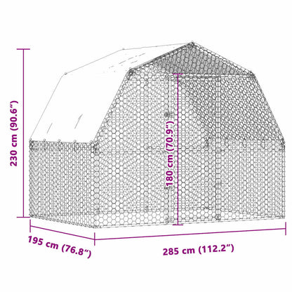 Vidaxl Gallinero Con Techo Y Puerta Acero Galvanizado Plateado_2