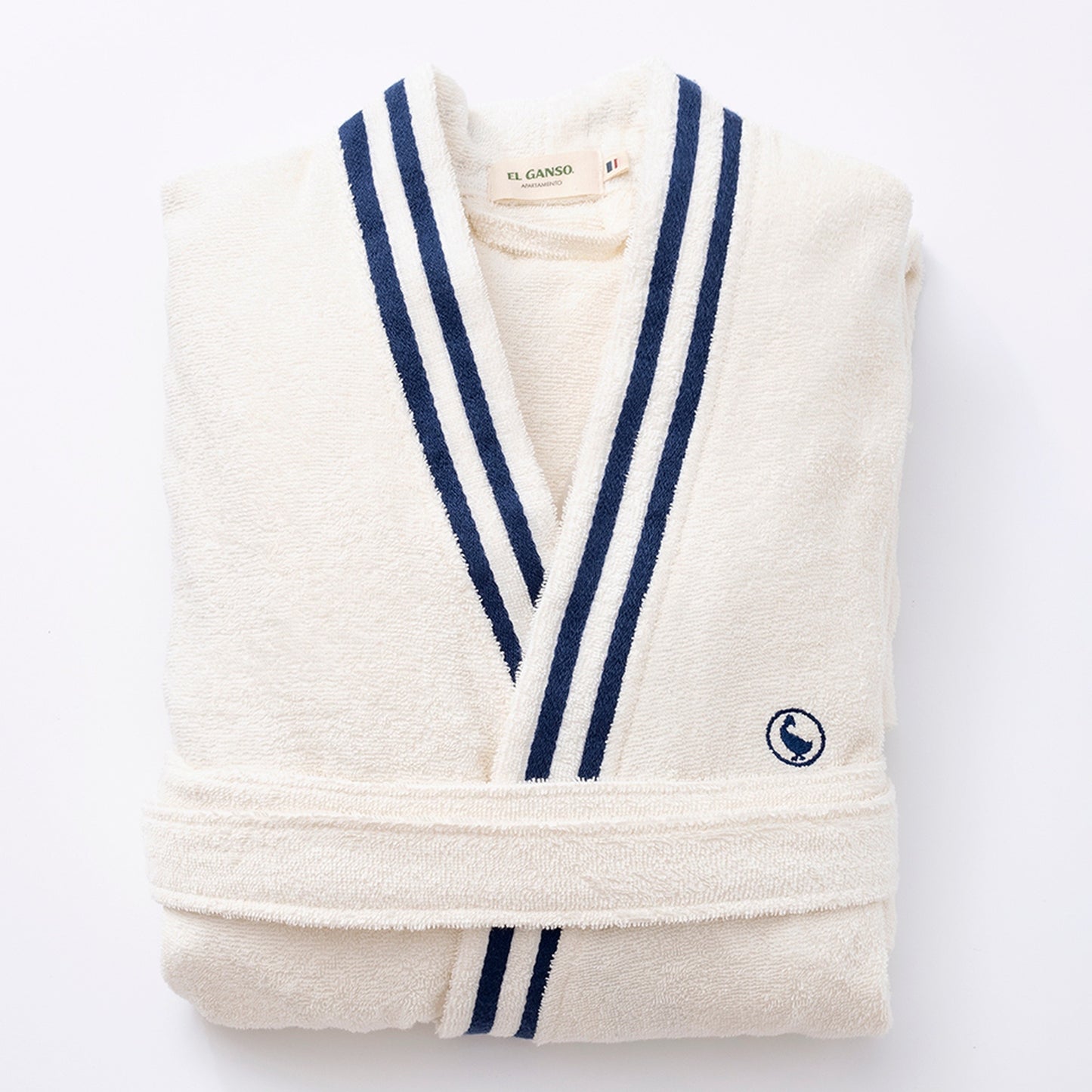 Albornoz Crudo M/l 320gsm 100% Algodón Con Logo Bordado El Ganso