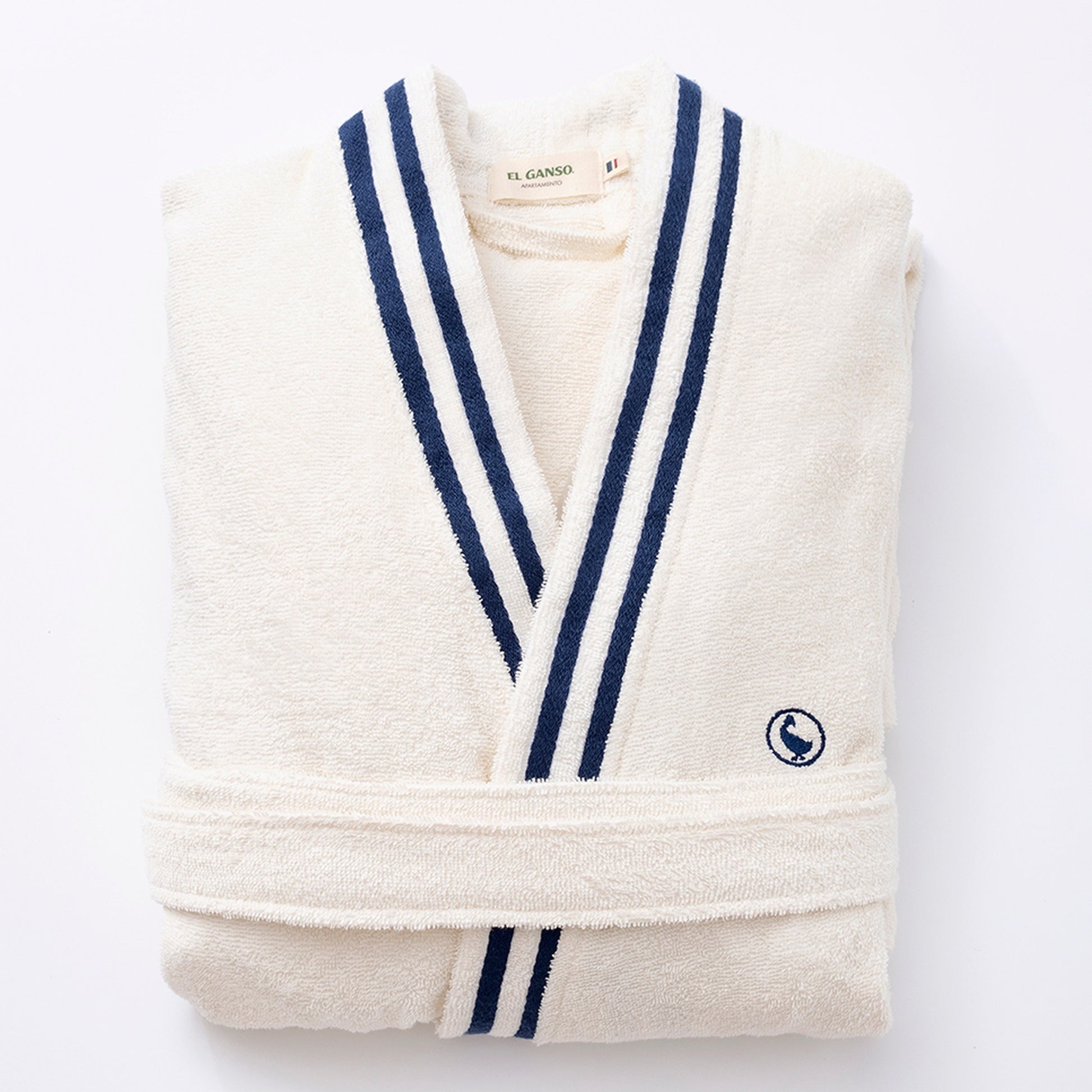 Albornoz Crudo M/l 320gsm 100% Algodón Con Logo Bordado El Ganso