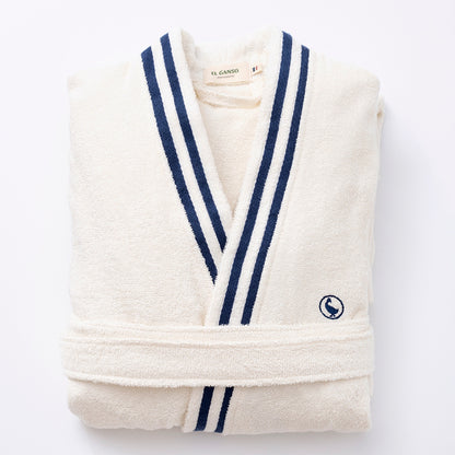 Albornoz Crudo M/l 320gsm 100% Algodón Con Logo Bordado El Ganso