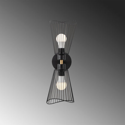 Aplique De Pared, Metal , Negro, 16x16x48, Casquillo 2 X E 27 Max 40 W_3