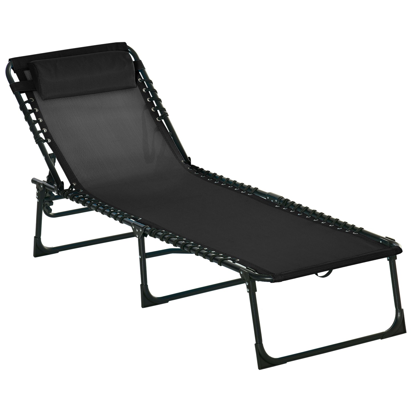 Outsunny Tumbona Plegable Y Ajustable De 4 Posiciones Con Sistema De Cordones_0