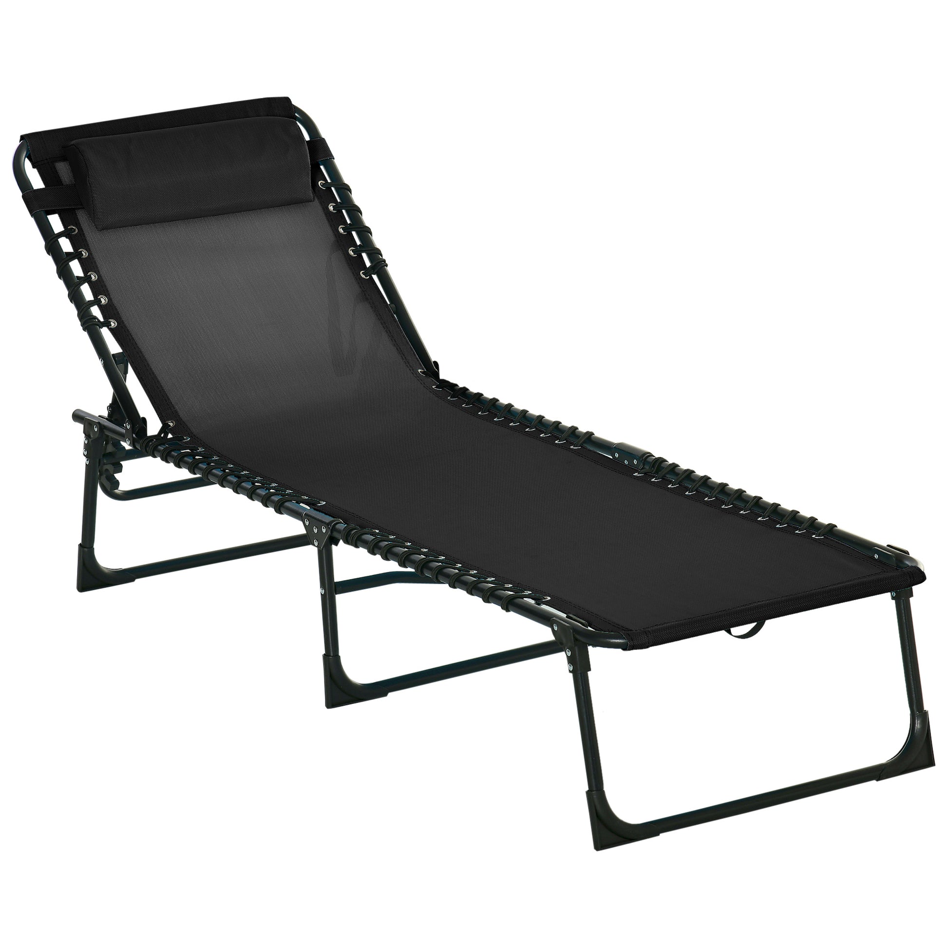 Outsunny Tumbona Plegable Y Ajustable De 4 Posiciones Con Sistema De Cordones_0