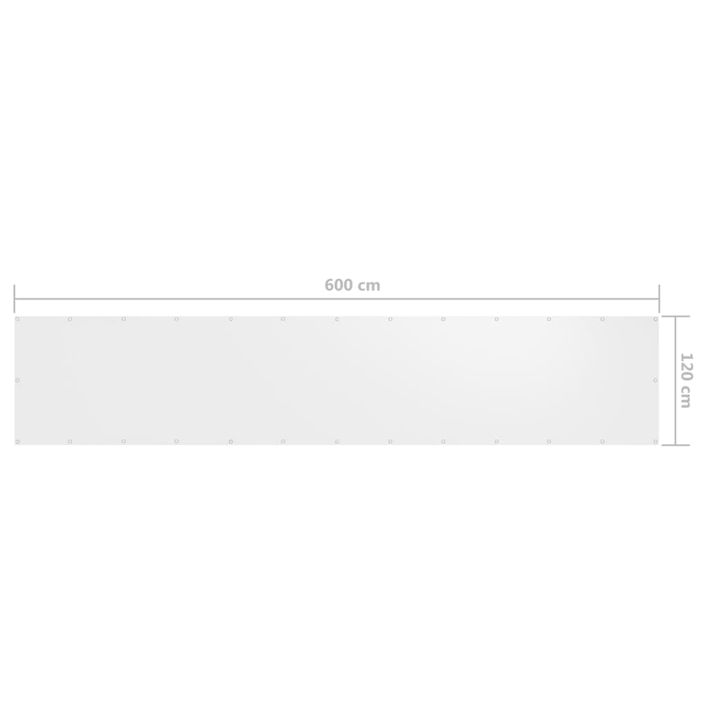 Vidaxl Toldo Para Balcón Tela Oxford Blanco 120x600 Cm_4