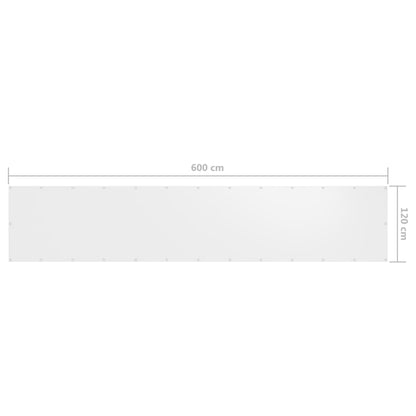 Vidaxl Toldo Para Balcón Tela Oxford Blanco 120x600 Cm_4