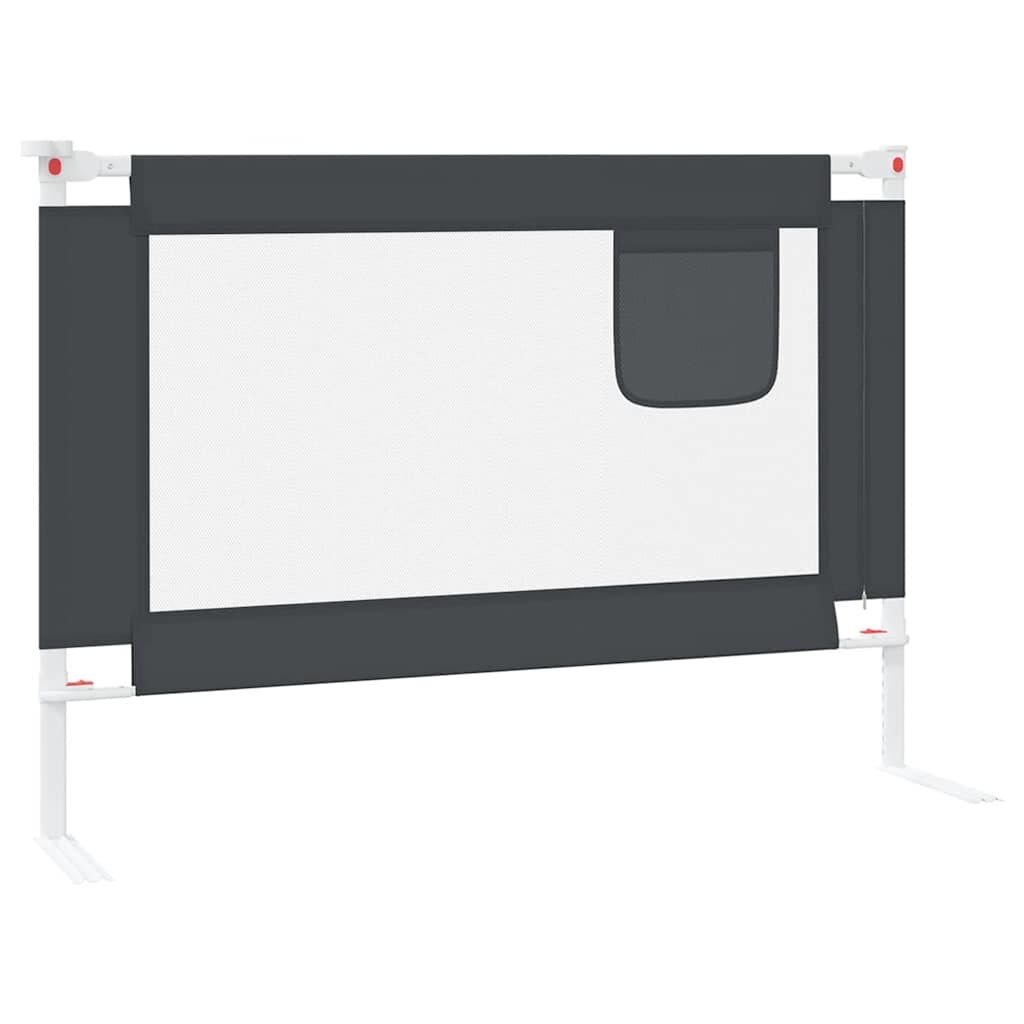Vidaxl Barandilla De Seguridad Cama De Niño Tela Gris Oscuro 90x25 Cm_4