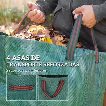 Outsunny Set De 3 Bolsas De Basura De Jardín 272l Con Asas Plegables_4